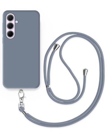 Cordon téléphone en nylon tressé 80cm réglable Gris