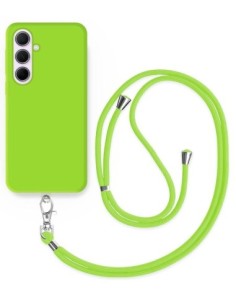 Cordon téléphone en nylon tressé 80cm réglable Vert Fluo