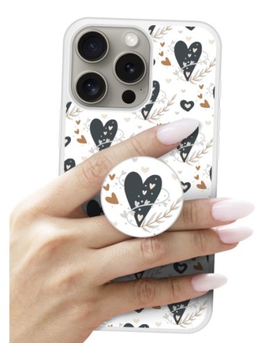 Grip imprimé pour téléphone | Design Boho hearts | Poignée et support smartphone