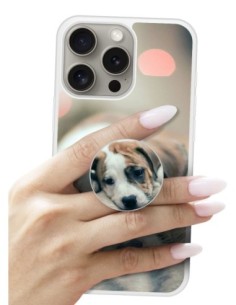 Grip imprimé pour téléphone | Design Chiot rêveur | Poignée et support smartphone