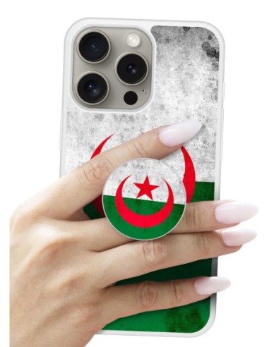 Grip imprimé pour téléphone | Design Drapeau Algérie | Poignée et support smartphone