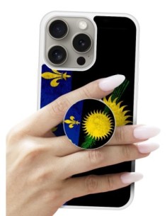 Grip imprimé pour téléphone | Design Drapeau Guadeloupe | Poignée et support smartphone