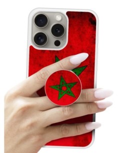 Grip imprimé pour téléphone | Design Drapeau Maroc | Poignée et support smartphone