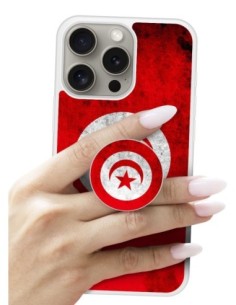 Grip imprimé pour téléphone | Design Drapeau Tunisie | Poignée et support smartphone