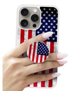 Grip imprimé pour téléphone | Design Drapeau USA | Poignée et support smartphone