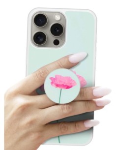 Grip imprimé pour téléphone | Design Fleur Rose | Poignée et support smartphone