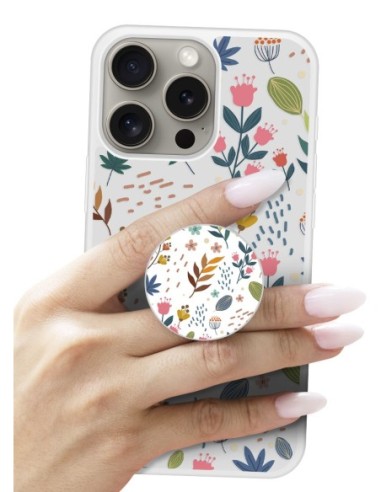 Grip imprimé pour téléphone | Design Fleurs colorées | Poignée et support smartphone