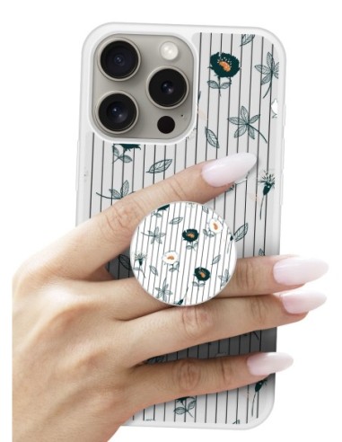 Grip imprimé pour téléphone | Design Fleurs de Jardin | Poignée et support smartphone