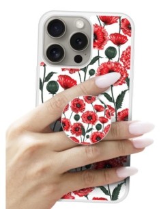 Grip imprimé pour téléphone | Design Fleurs de Pavot | Poignée et support smartphone