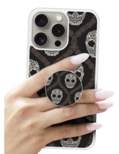 Grip imprimé pour téléphone | Design Floral skull | Poignée et support smartphone