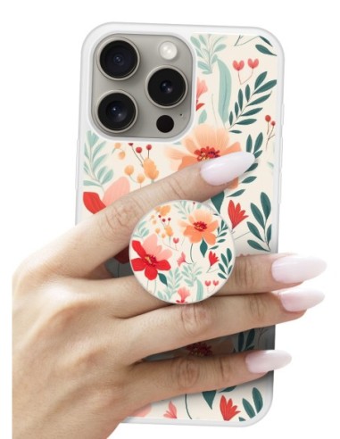 Grip imprimé pour téléphone | Design Flower wall | Poignée et support smartphone