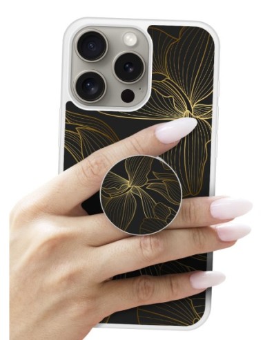 Grip imprimé pour téléphone | Design Golden flowers | Poignée et support smartphone