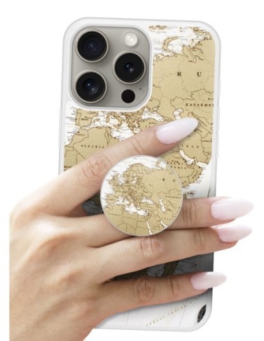 Grip imprimé pour téléphone | Design Map Europe Afrique | Poignée et support smartphone