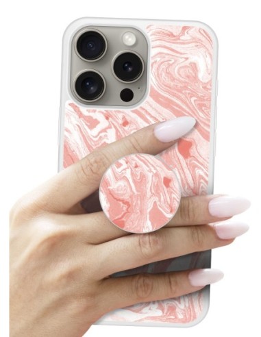 Grip imprimé pour téléphone | Design Marbre Rose | Poignée et support smartphone