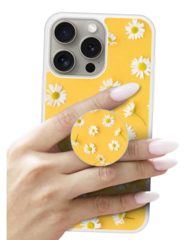 Grip imprimé pour téléphone | Design Marguerittes | Poignée et support smartphone