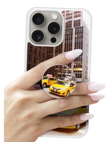 Grip imprimé pour téléphone | Design NY Taxi | Poignée et support smartphone