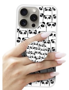 Grip imprimé pour téléphone | Design Réunion de Pandas | Poignée et support smartphone