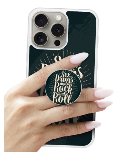 Grip imprimé pour téléphone | Design Sex and rock and roll | Poignée et support smartphone