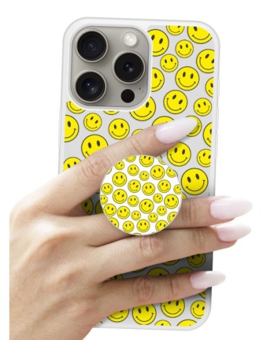 Grip imprimé pour téléphone | Design Smiley | Poignée et support smartphone