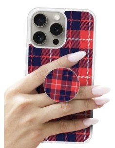 Grip imprimé pour téléphone | Design Tartan Rouge 2 | Poignée et support smartphone