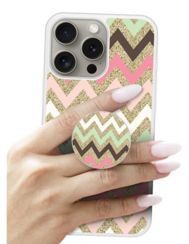 Grip imprimé pour téléphone | Design Texture rose | Poignée et support smartphone