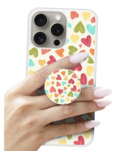 Grip imprimé pour téléphone | Design Watercolor hearts | Poignée et support smartphone