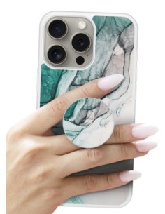 Grip imprimé pour téléphone | Design Zoom sur Pierre Vert | Poignée et support smartphone