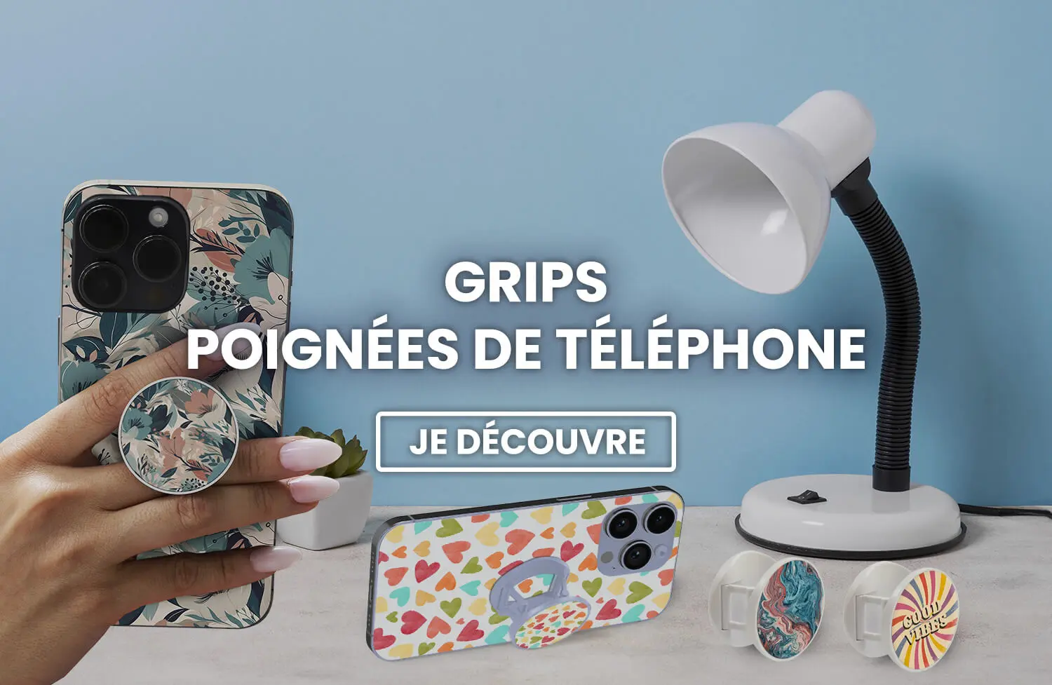 Grip téléphone imprimés